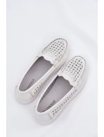 Kožené Dámské Mokasíny S Vzorováním Vinceza 88028 Bílé