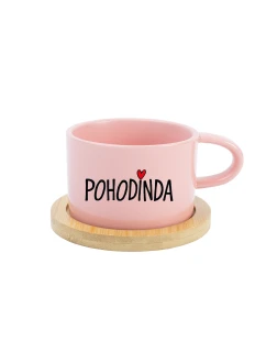 POHODINDA - růžový hrníček makronka 200 ml