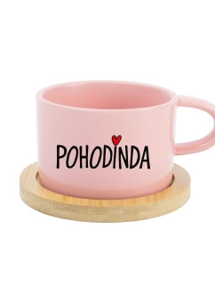 POHODINDA - růžový hrníček makronka 200 ml