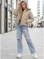 Dámská krátká zimní prošívaná bunda béžová FashionStreet TY5374