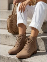 Dámské velbloudí ažurové boty FashionStreet ZY1348