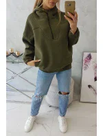 Khaki mikina s kapucí