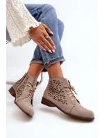 Dámské Prodyšné Šněrovací Botky Zazoo 2871 Beige