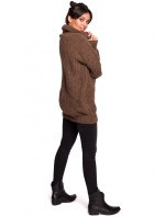 Dámský svetr s vysokým výstřihem BK030  karamelový - BeWear