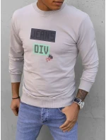 Pánská béžová mikina s potiskem FashionStreet BX5375