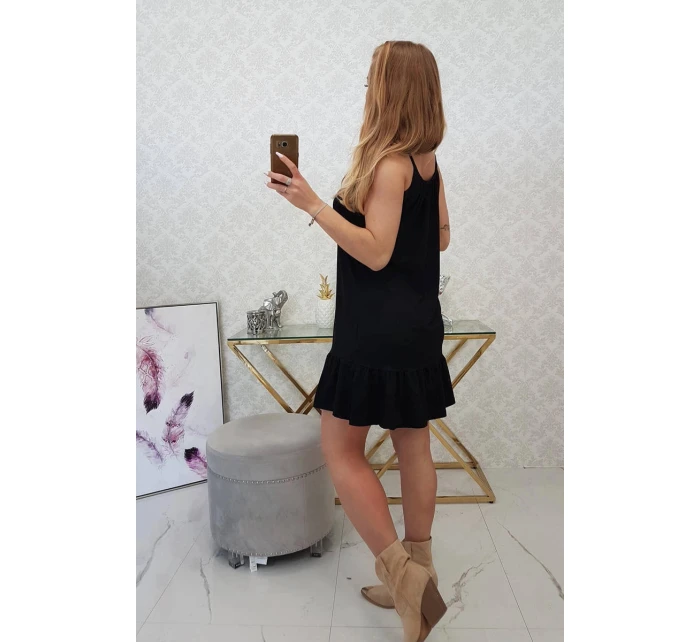 Šaty s model 21752900 páskem černé - K-Fashion