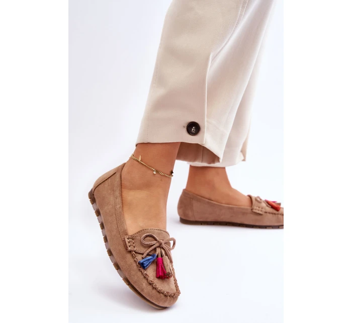 Semišové Mokasíny S Mašlí A Tmavě béžová model 21623165 - Boto Semišové Mokasíny S Mašlí A Tmavě béžová model 21623165 - Boto