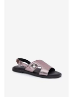 Dámské Ploché Sandály S Dekorativním Detalem Stříbrné model 21697232 - VINCEZA