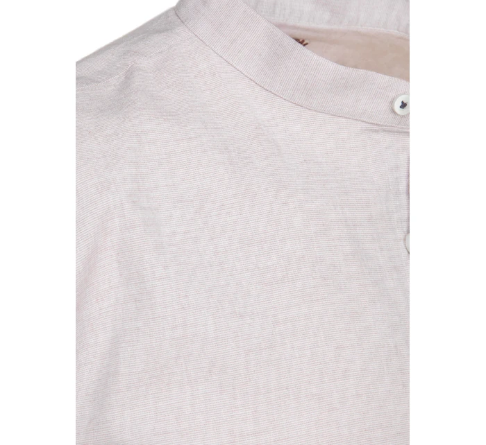 Pánská neformální košile se stojáčkem světle růžová Dstreet DX2647