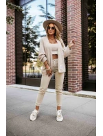 pletený svetr z měkkého úpletu béžový model 21335544 - numoco basic