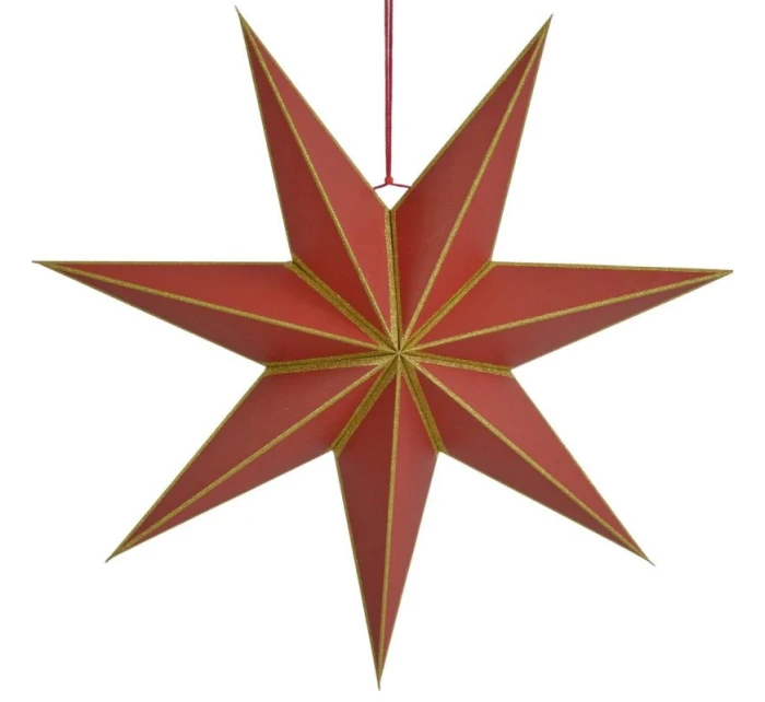 FSC závěsný papír DECORATIVE STAR 18x60CM RED 7 odstínů MICA