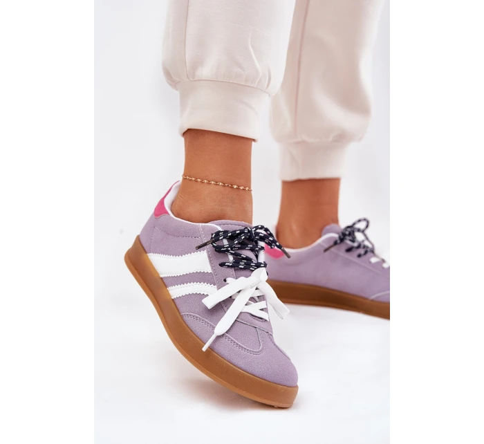 Nízké Dámské Tenisky S Dvojitým Šněrováním Fialové Ventus