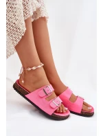 Dámské Pantofle S Přezkami Neonově Růžové Oliena Dámské Pantofle S Přezkami Neonově Růžové Oliena