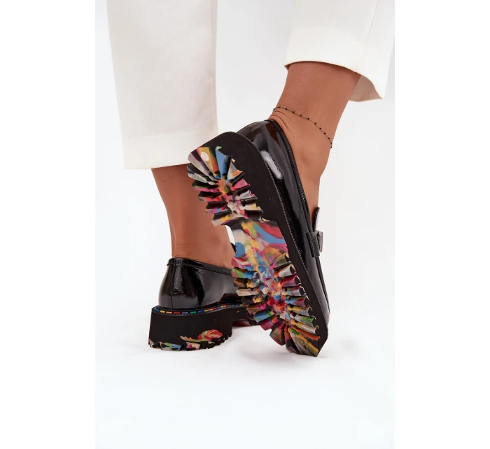 Dámské mokasiny z lakované kůže Artiker 57C0070 Černé