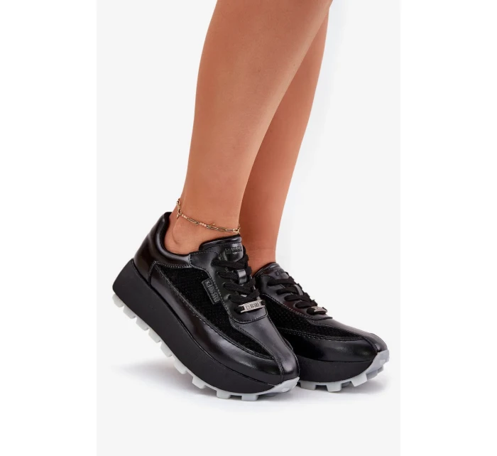 Dámské kožené tenisky na platformě Big Star HI-POLY SYSTEM – černé