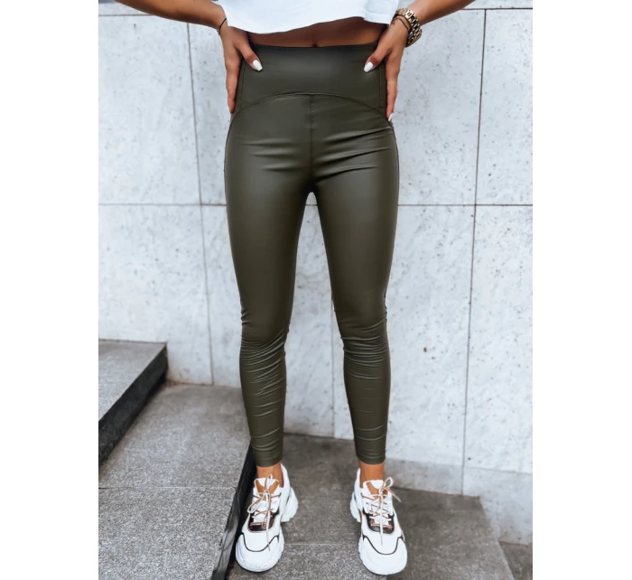 Dámské voskované legíny WAXED CHIC green FashionStreet UY1564