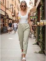 Dámské tepláky s vysokým pasem zelené FashionStreet UY2957