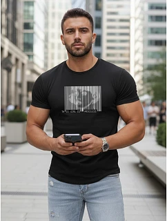 Tshirt męski z nadrukiem czarny model 22136448 - FashionStreet