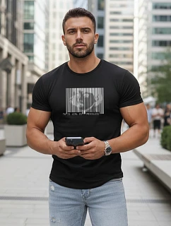 Tshirt męski z nadrukiem czarny model 22136448 - FashionStreet