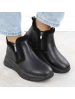 Dámské kožené zateplené boty na zip černé Filippo 7292 Dámské kožené zateplené boty na zip černé Filippo 7292