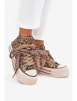 Dámské trampky se stuhou a zipem na platformě Mavara - panterka Dámské trampky se stuhou a zipem na platformě Mavara - panterka