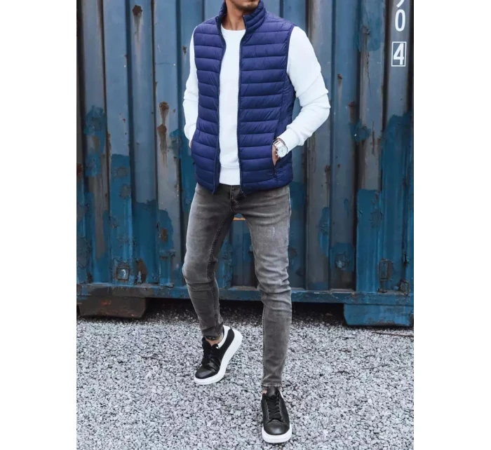 Pánská tmavě modrá vesta FashionStreet TX4124