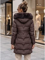 Dámská zimní prošívaná bunda s kapucí, fialová, FashionStreet TY5822