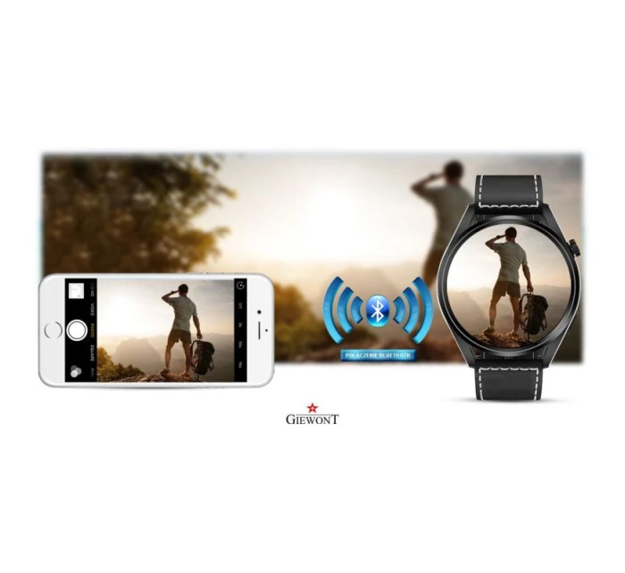 Chytré hodinky GIEWONT Vertex SmartCall GW450-2 Carbon/Carbon Leather