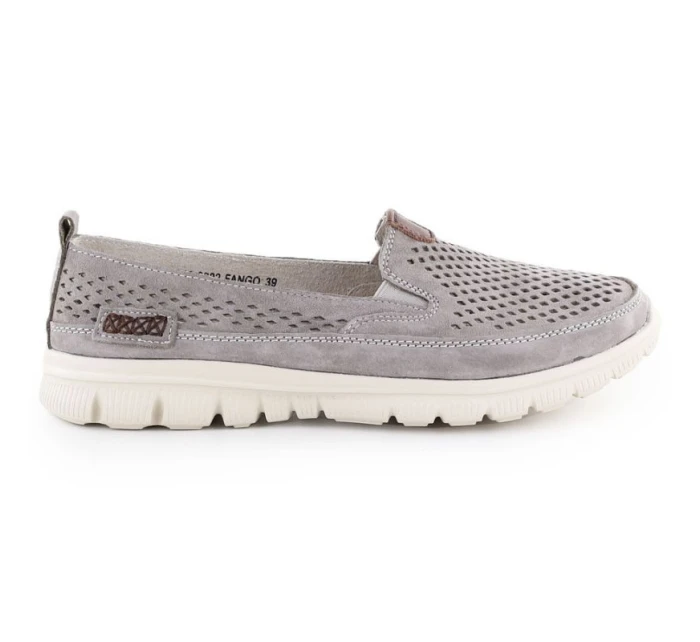 Dámská kožená prolamovaná obuv šedá eVento 9802