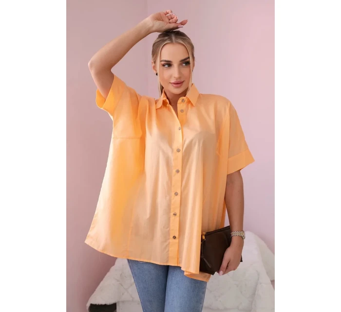 Bavlněná košile s krátkým rukávem meruňka Bavlněná košile s krátkým rukávem meruňka