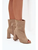 Semišové Boty Na Podpatku S Béžové Zazoo model 21704113 - Boto Semišové Boty Na Podpatku S Béžové Zazoo model 21704113 - Boto