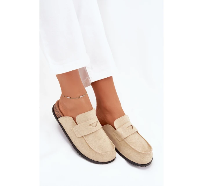 Dámské pantofle na korkové platformě – béžové Nivalia Dámské pantofle na korkové platformě – béžové Nivalia