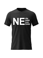 Pánské bavlněné tričko s potiskem - NE - černé Pánské bavlněné tričko s potiskem - NE - černé