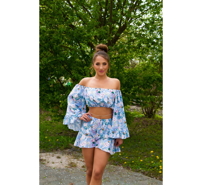 Sexy Floral Carmen Cropped Top