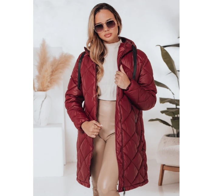 Dámská zimní bunda SNOWVIBE bordó prošívaná FashionStreet TY4996 Dámská zimní bunda SNOWVIBE bordó prošívaná FashionStreet TY4996