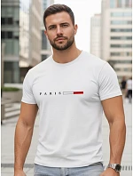 Koszulka męska bawełniana z napisem PARIS biała model 22316099 - FashionStreet