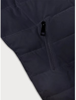 Tmavě modrá prošívaná dámská zimní bunda s kapucí model 19012705 - LHD