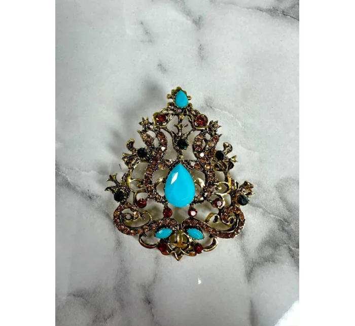 Brož XZ459-191 zlato + modrá