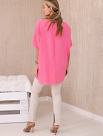 Oversized halenka s přívěskem světle růžová