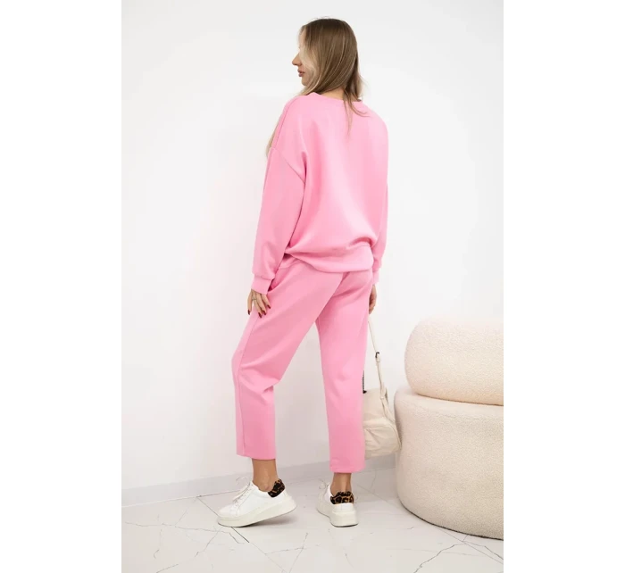 Viskózový komplet teplákové + kalhoty světle růžová Viskózový komplet teplákové + kalhoty světle růžová