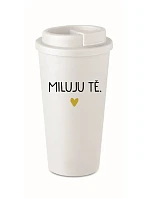MILUJU TĚ. - bílý termohrnek 475 ml