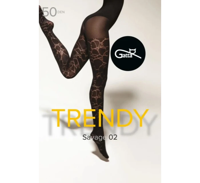 Dámské punčochové kalhoty Savage 02 / 50 den Černá vzor - Gatta Dámské punčochové kalhoty Savage 02 / 50 den Černá vzor - Gatta