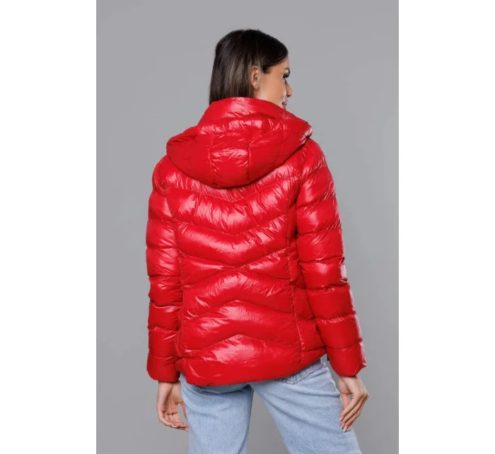 Červená krátká dámská zimní bunda (23066-(270)(1)) Červená krátká dámská zimní bunda (23066-(270)(1))