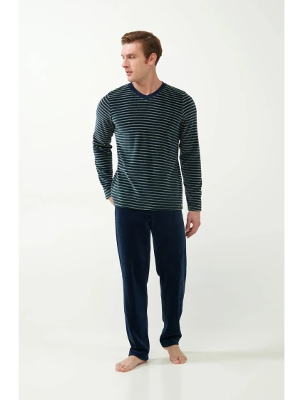 Vamp - Sametové pruhované pyžamo 21713 - Vamp Vamp - Sametové pruhované pyžamo 21713 - Vamp