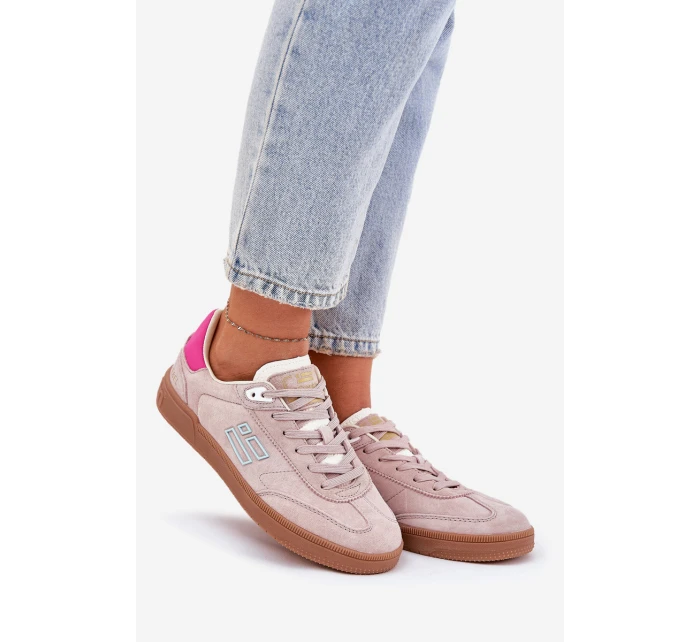 Semišové Sportovní Boty Sneakers Dámské D.Franklin DFSH387005 Špinavě Růžové