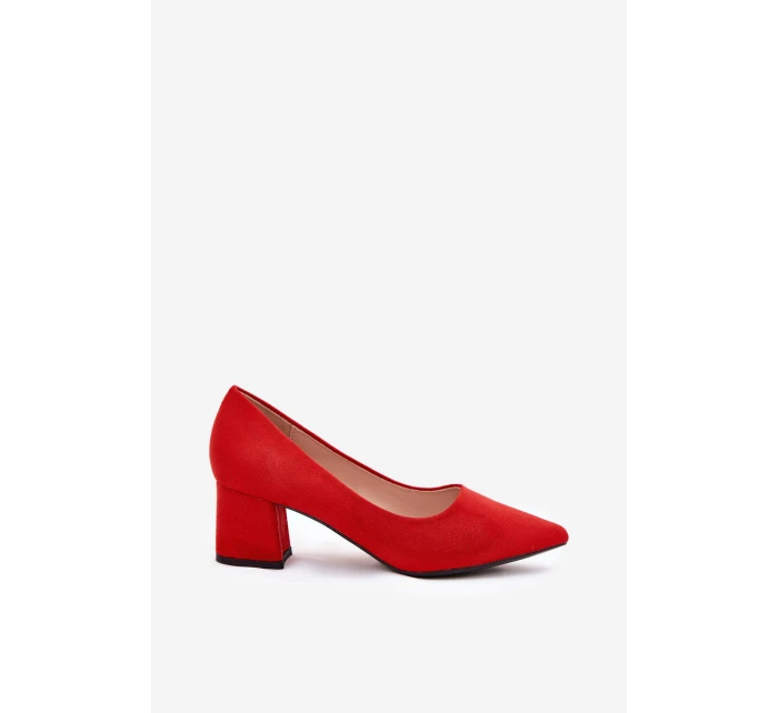 Dámské lodičky se špičatými špičkami na sloupku červené Merinette Dámské lodičky se špičatými špičkami na sloupku červené Merinette