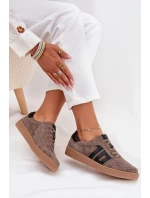 Dámské Semišové Tenisky model 21704966 Tmavě Béžové - VINCEZA