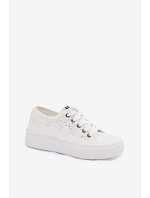 Dámské síťované tenisky na platformě model 22181930 bílé - Lee Cooper Dámské síťované tenisky na platformě model 22181930 bílé - Lee Cooper