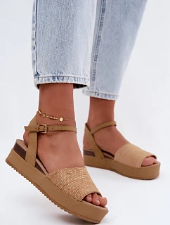 Dámské sandály na platformě Wrangler 20261076.38F tmavě béžové