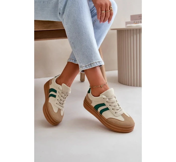 Dámské Tenisky Na Platformě Béžovo-Zelené Nesonice Dámské Tenisky Na Platformě Béžovo-Zelené Nesonice